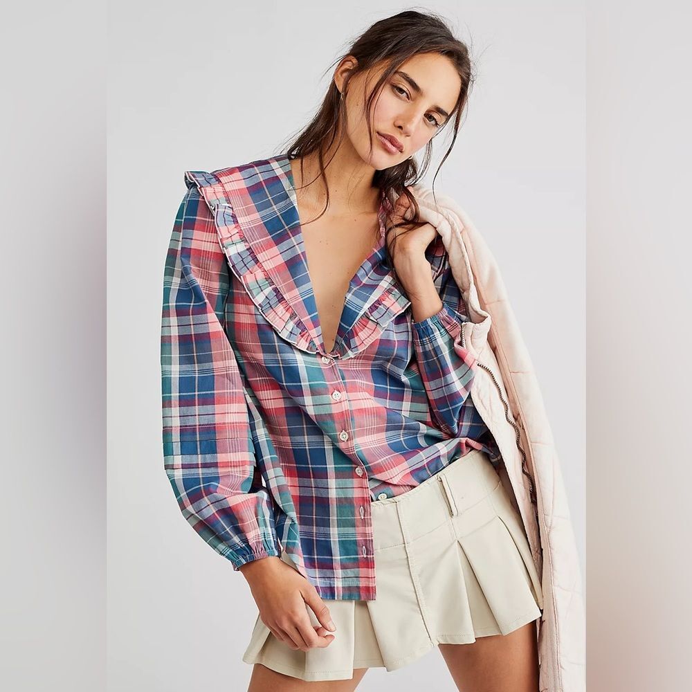 Free People NWOT Women's Molly Ruffle Top Size XS